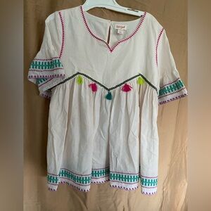 Cat & Jack Young Girls colorful embroidered blouse size Large (14/16)